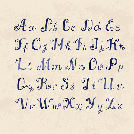 cute Handwritten watercolor lettersのイラスト素材