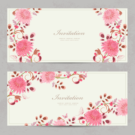 lovely floral invitation cards for your designのイラスト素材