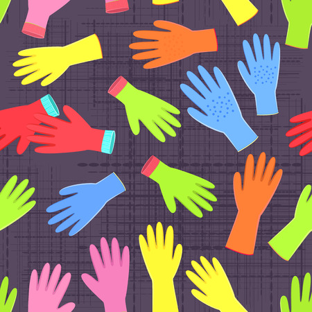 seamless texture with colorful collection of gardening gloves for your designのイラスト素材