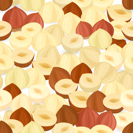 seamless texture with tasty peeled filberts for your designのイラスト素材