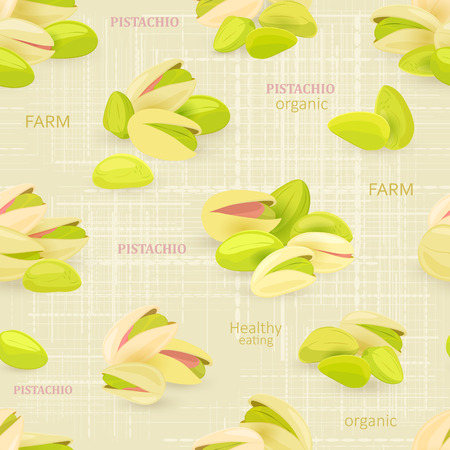 organic seamless texture with group of pistachios for your designのイラスト素材