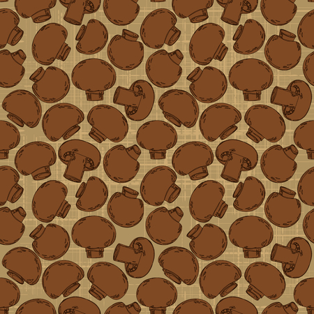 Vintage seamless texture with agaricus for your designのイラスト素材