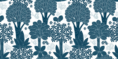 seamless texture with fancy forest  for your designのイラスト素材