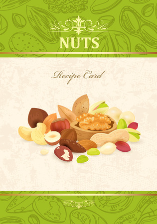 A fine poster with delicious nuts for your designのイラスト素材