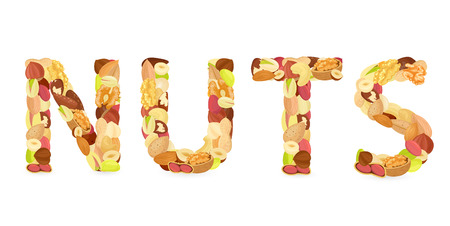Nuts lettering text image illustrationのイラスト素材