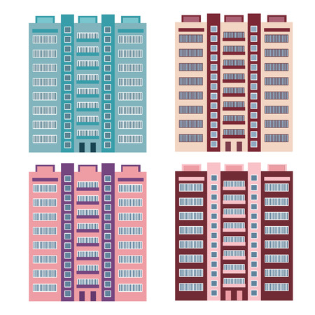 Collection of high-rise houses for your designのイラスト素材