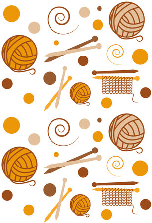 Illustration for fabric gift paper for printing in orange and brown colors. For printing on fabrics and clothes. For cover and web. vector illustrationのイラスト素材