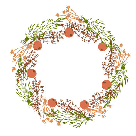 Wreath for textiles and printed products, well suited for the background, web of postcards and covers of notebooks and diaries, as well as any product using a seamless patternのイラスト素材