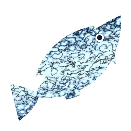 Icon marbled fish colored blue for decor, patterns, prints, web element for theme attributionの写真素材