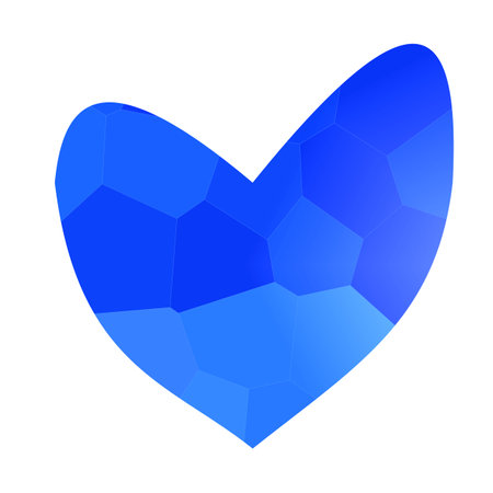 Icon heart colored blue for decor, patterns, prints, web element for theme attributionの写真素材