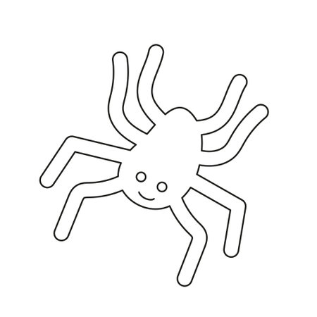 Coloring for kids with a cute spider for babies and newbornsのイラスト素材