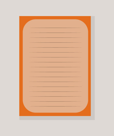 Page notebook, sketchbook orange. Cute cover and pages for the sketchbook, notebook, design of children books, brochures, templates for school diaries. vector illustrationのイラスト素材