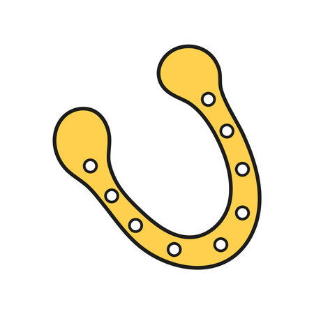 Patricks day horseshoe vector illustration isolated on white background. Symbol Doodle Irish sign.のイラスト素材