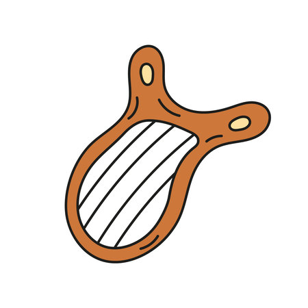 Patricks day harp vector illustration isolated on white background. Symbol Doodle Irish sign.のイラスト素材