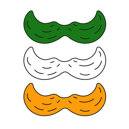 Patricks day mustache flag vector illustration isolated on white background Symbol Doodle Irish signのイラスト素材
