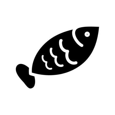 Fish black icon isolated. Silhouette Vector graphics illustration.のイラスト素材