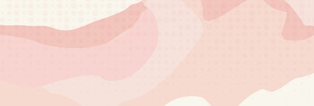 horizontal background wavy lines. Pastel color delicate peach with pink tints. Vector template for...