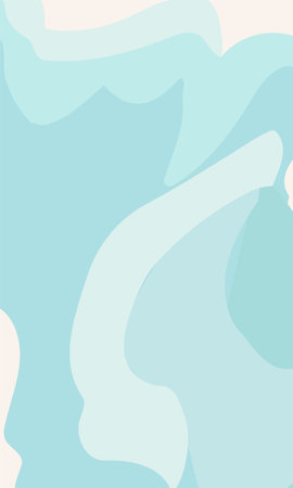 Vertical background wavy lines. Pastel color Aquamarine. Vector template for design. Rectangle for stories, banners, covers, postcards, posts on social networks and etc.のイラスト素材