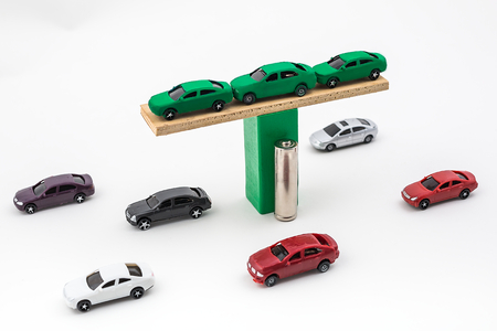 Environmentally friendly new energy vehicleの写真素材