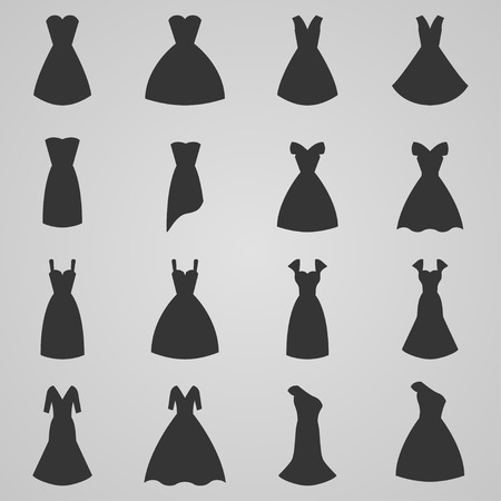 Set of women dress, vector illustrationのイラスト素材