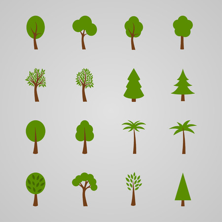 Set of tree icons, vector illustrationのイラスト素材