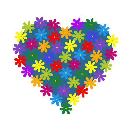 Heart of flowers, vector illustrationのイラスト素材