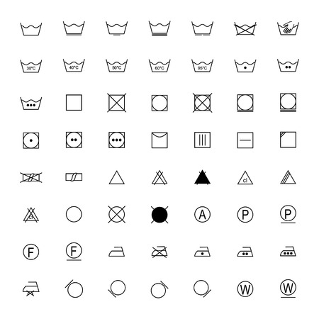 Set of laundry symbols, vector illustrationのイラスト素材