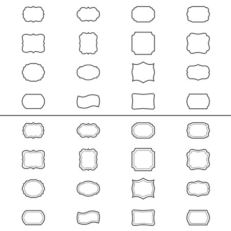 Set of vintage frames, vector illustrationのイラスト素材