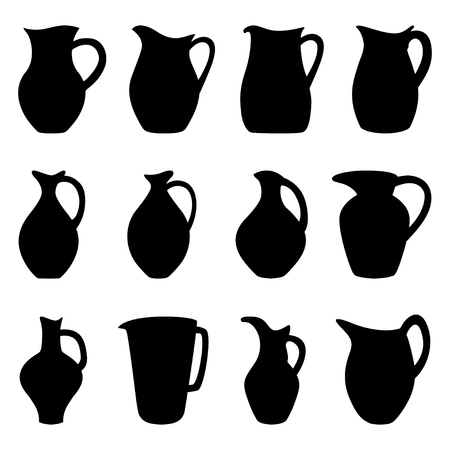 Set of jugs, vector illustrationのイラスト素材
