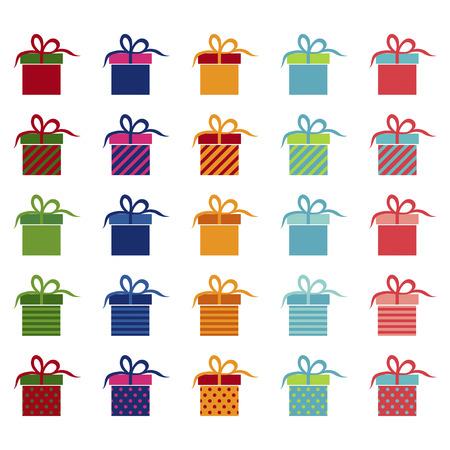 Set of bright gifts, vector illustrationのイラスト素材