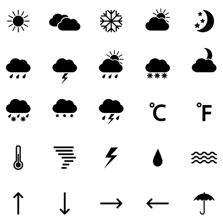Set of weather icons, illustrationのイラスト素材