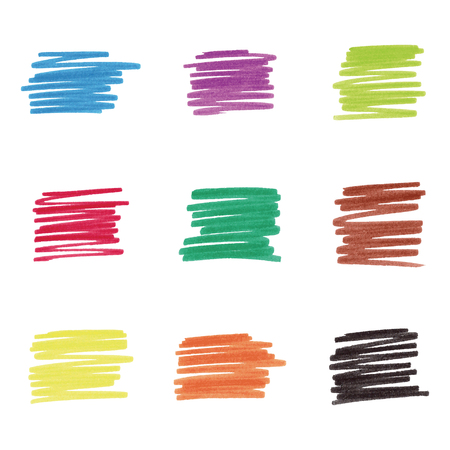 Colorful marker stains, vector illustrationのイラスト素材