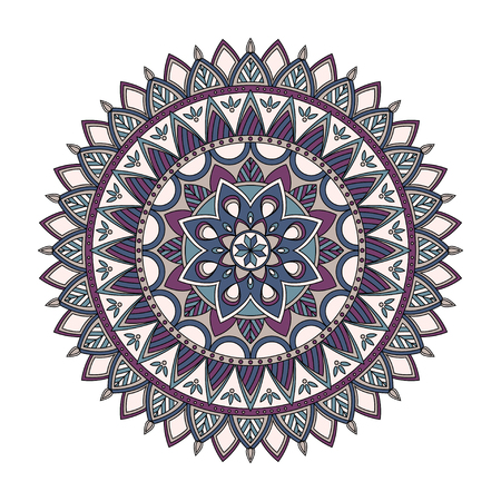 Color floral mandala, vector illustrationのイラスト素材