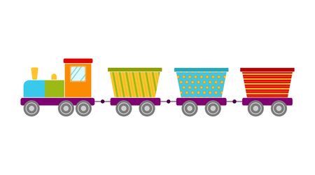 Bright toy train, vector illustrationのイラスト素材