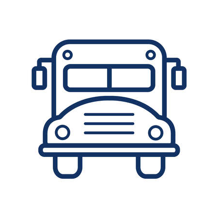 School bus icon on white background, vector illustration