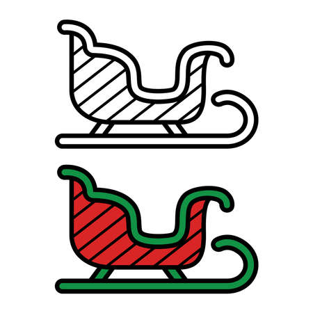 Sledge icon on white background, vector illustrationのイラスト素材