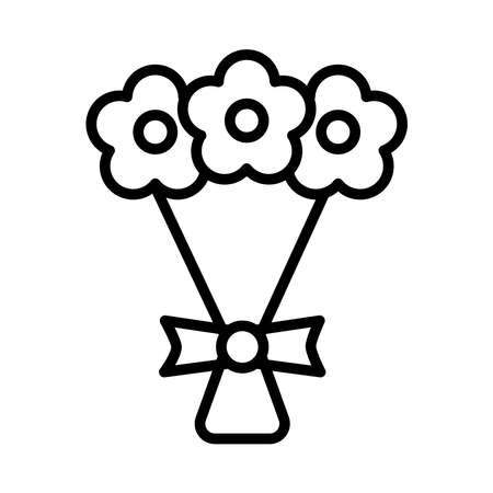 Wedding bouquet icon on white background, vector illustrationのイラスト素材