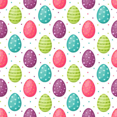 Seamless pattern with Easter egg. Happy Easter, vector illustrationのイラスト素材