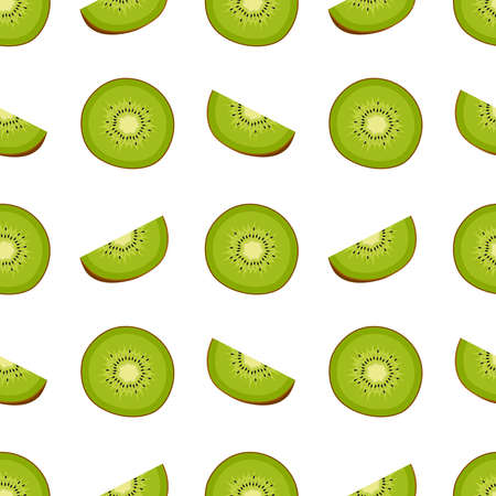 Seamless kiwi pattern, vector illustrationのイラスト素材