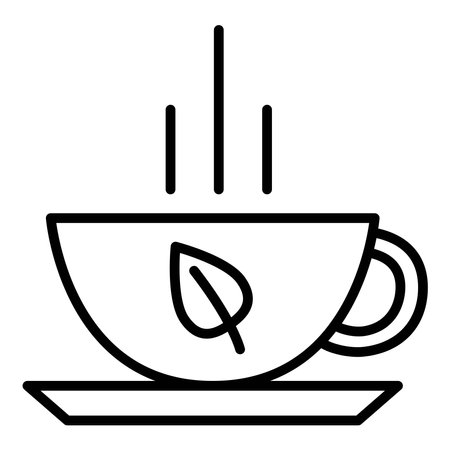 Tea cup line icon, vector illustrationのイラスト素材