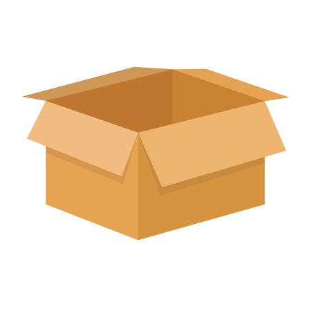 Empty open cardboard box, vector illustrationのイラスト素材