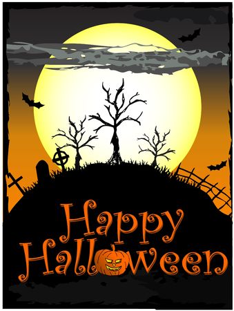 a scary silhouette background of halloween artworkの写真素材