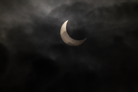 Tokyo, Japan - May 21  Annular eclipse as the moon passes the sun on May 21st 2012 in Tokyoのeditorial素材