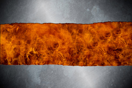 Heavy metal and fire background for your designs with space for textの写真素材