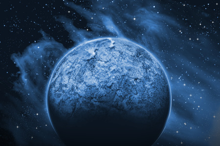 Alien Planet sci-fi space scene. Artist's Rendition.の写真素材