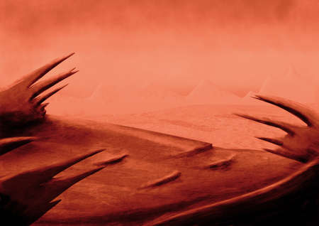 An alien planet landscape -  digital paintingの写真素材