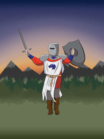 A knight in armor. Original Illustration.の写真素材