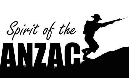 A sihlouette of ANZAC soldiersの写真素材