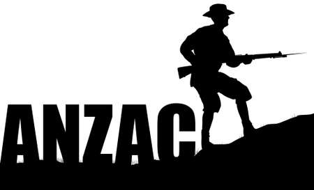 A sihlouette of ANZAC soldiersの写真素材