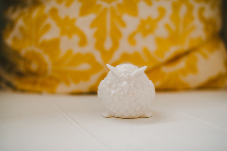 White Ceramic Owlの写真素材